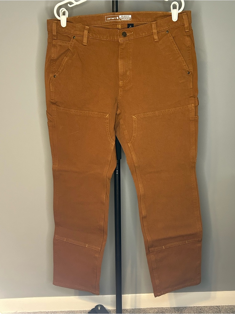 Carhartt NWT Women's Rugged Flex Relaxed Double Front Work Pants Brown Size 16R
